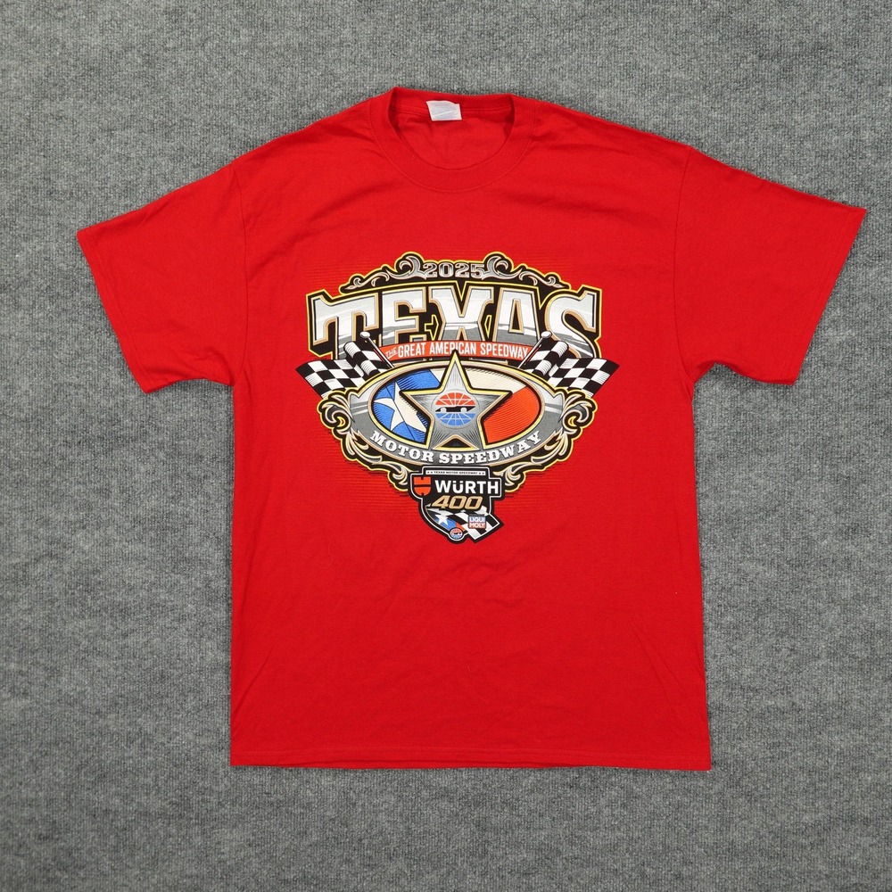 Texas Motor Speedway Wurth 400 Shirt Mens Large Red Racing Graphic 2025 Tee